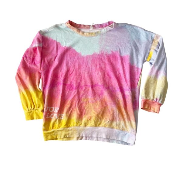 Anthropologie Daily Practice 'For Love' Pink Tie-Dye Sweatshirt Lounge MEDIUM - Picture 1 of 6